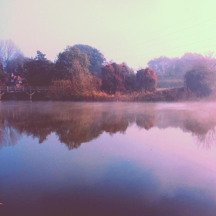 Landscape Photograph - Misty Start On An Autumnal Thames by Suzanne Charlton