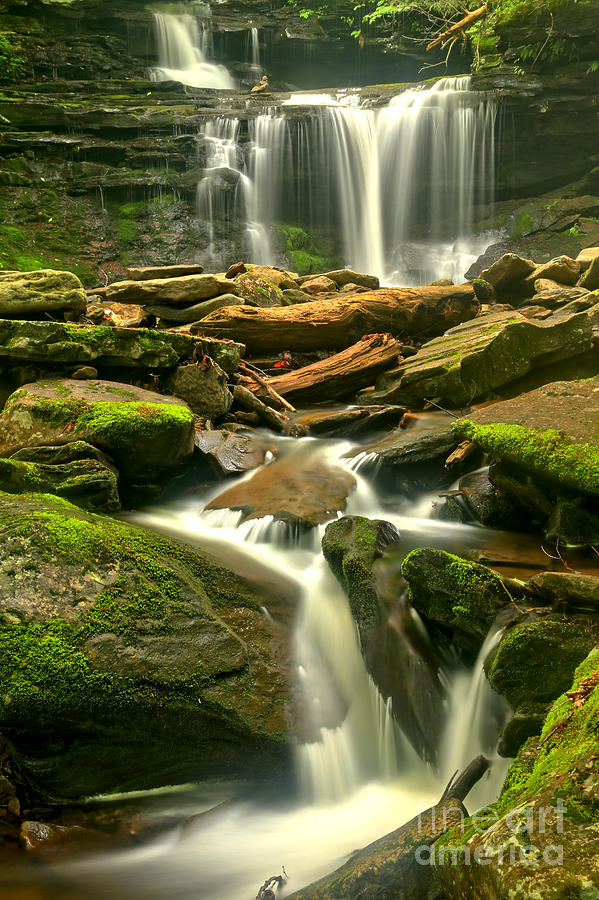 Misty Streaming Falls Photograph by Adam Jewell