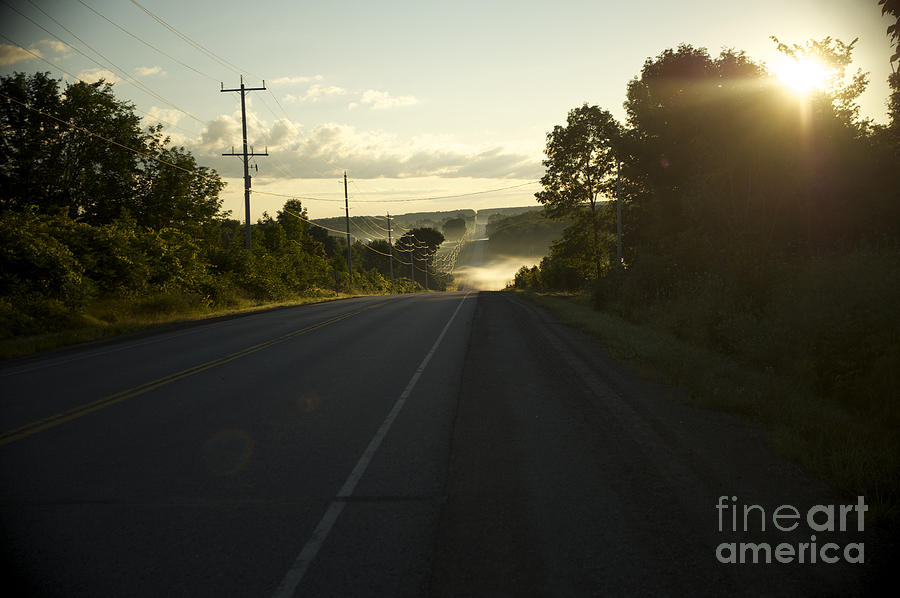 Farm Photograph - Misty Sunrise by Elaine Mikkelstrup
