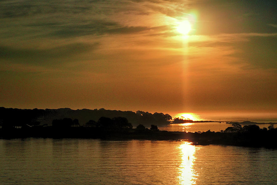 Misty Sunrise Over Portland Harbor Photograph by Bill Swartwout