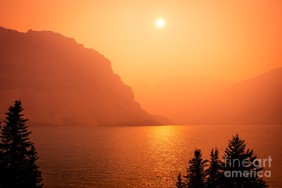 Banff National Park Photograph - Misty Sunset by Anna Serebryanik