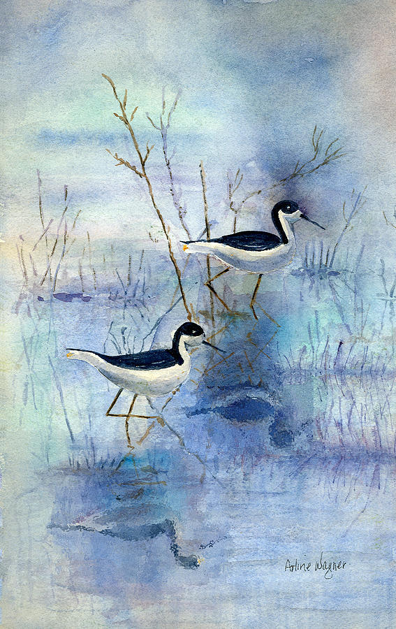 Misty Swamp Painting by Arline Wagner