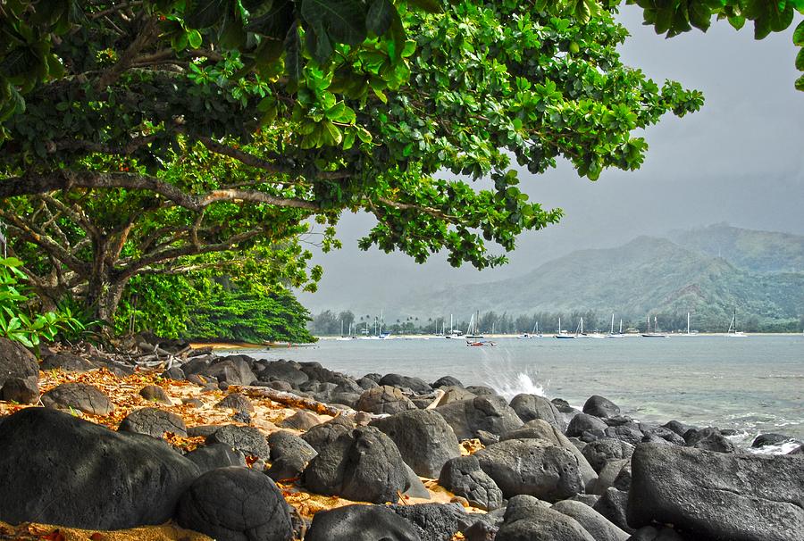 Misty View of Hanalei Bay Photograph by Lynn Bauer