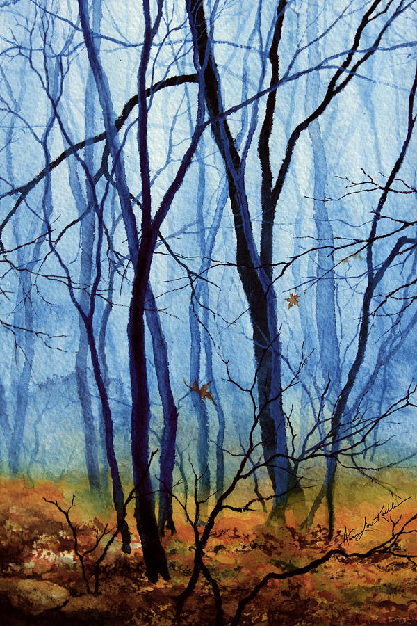 Tree Painting - Misty Woods - 2 by Hanne Lore Koehler