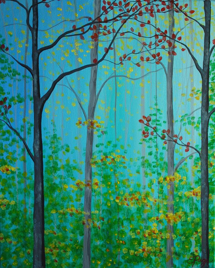 Misty Woods Painting by Emily Page