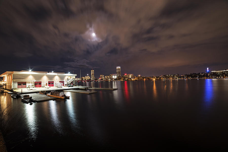 MIT Sailing Pavilion Boston MA Charles River at Night Photograph by Toby McGuire