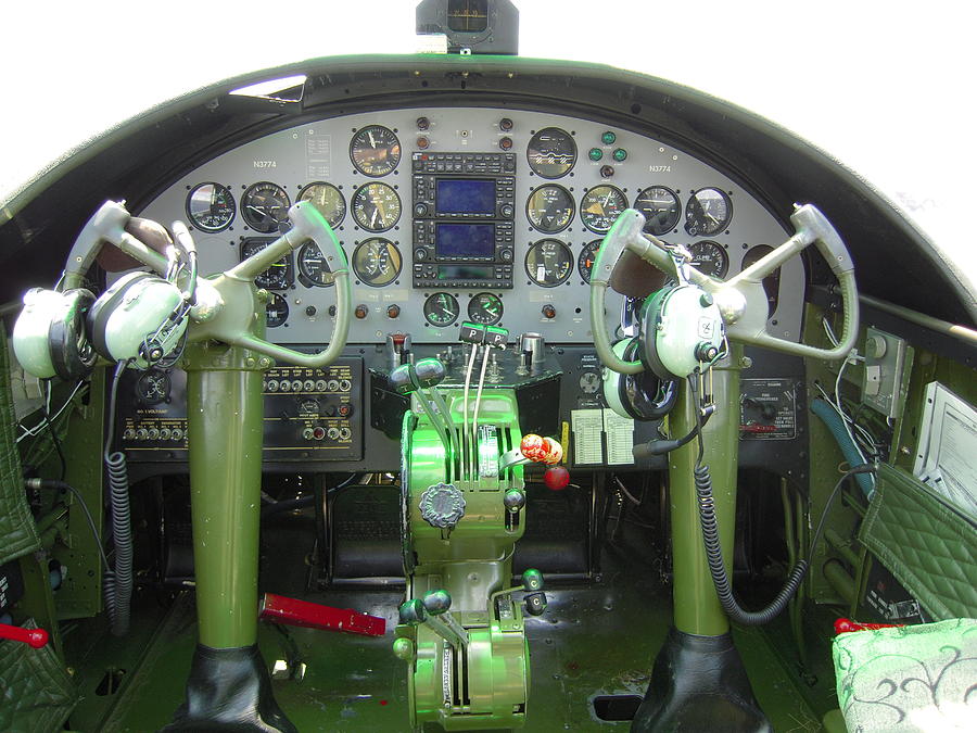 Airplane Photograph - Mitchell B-25 Bomber Cockpit by Don Struke