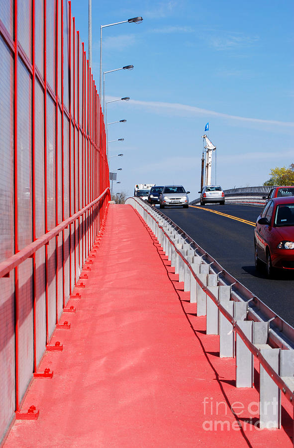 Mitigating Noise Barrier Or Soundwall On Roadway Photograph by Arletta ...