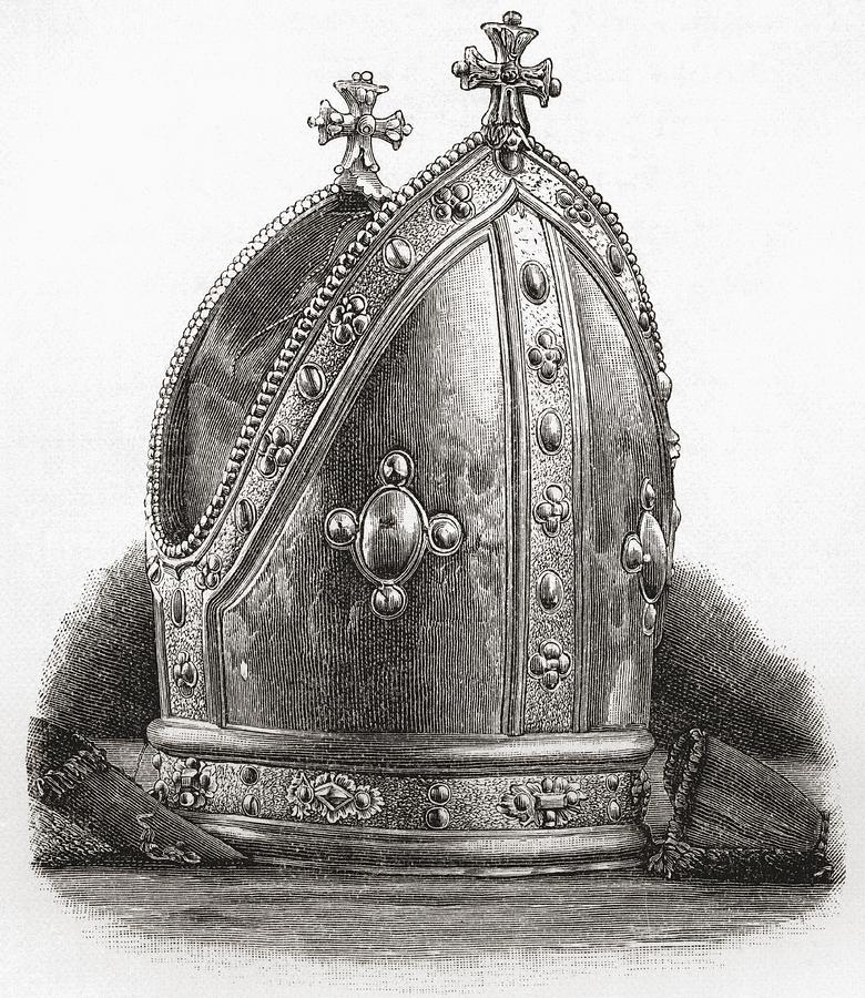 Mitre Of Bishop Wren Matthew Wren Drawing By Vintage Design Pics