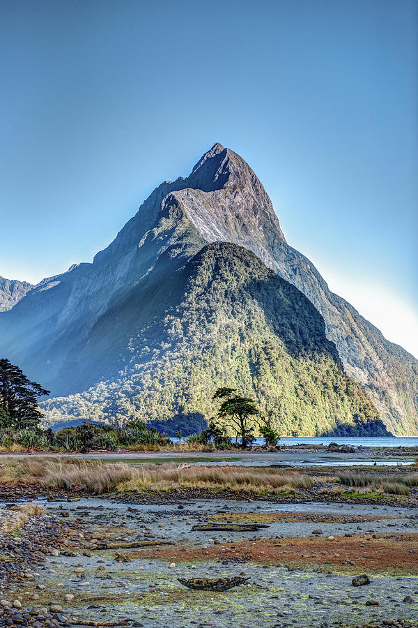 Mitre Peak at low tide Photograph by Gary Eason
