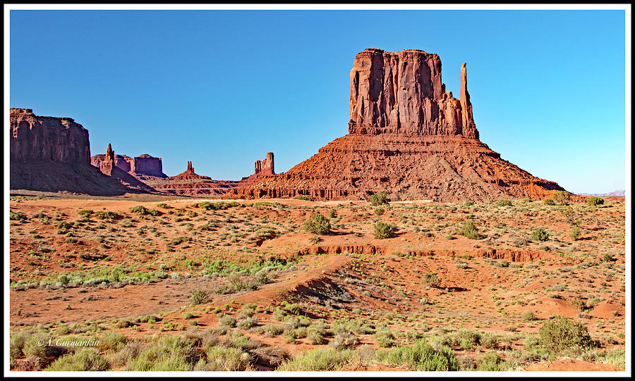 Mitten Sandstone Butte Formation, Monument Valley, Arizona, Utah Photograph by A Macarthur Gurmankin