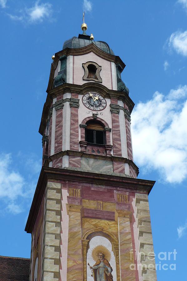 Mittenwald Clock Tower Photograph by Carol Groenen