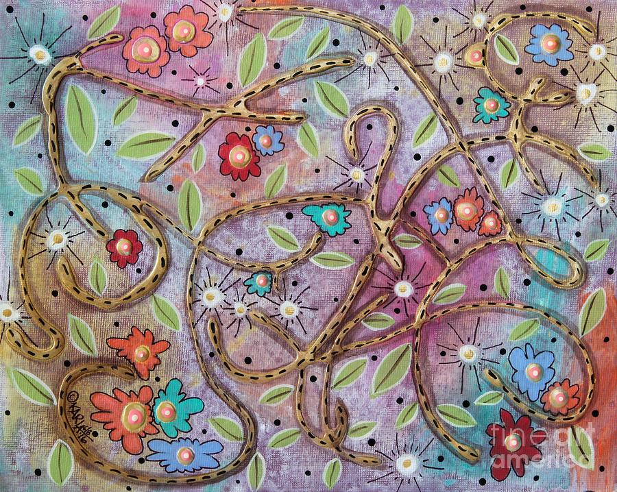 Flowers Painting - Mixed Bag by Karla Gerard Flowers Painting - Mixed Bag by Karla Gerard