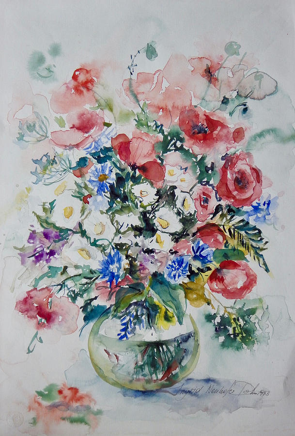 Mixed Floral Still Life Painting by Ingrid Dohm