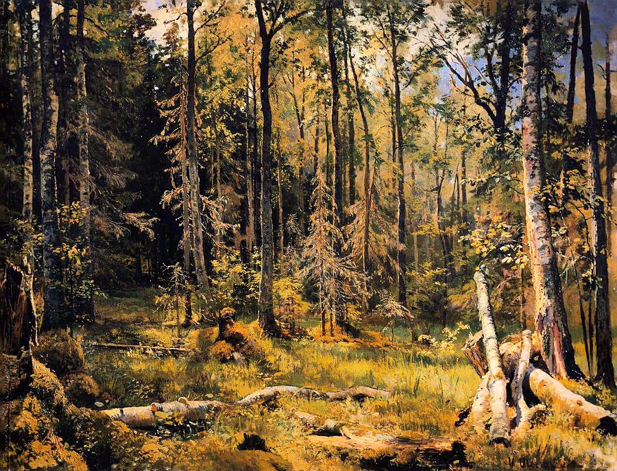 Vintage Painting - Mixed Forest by Mountain Dreams