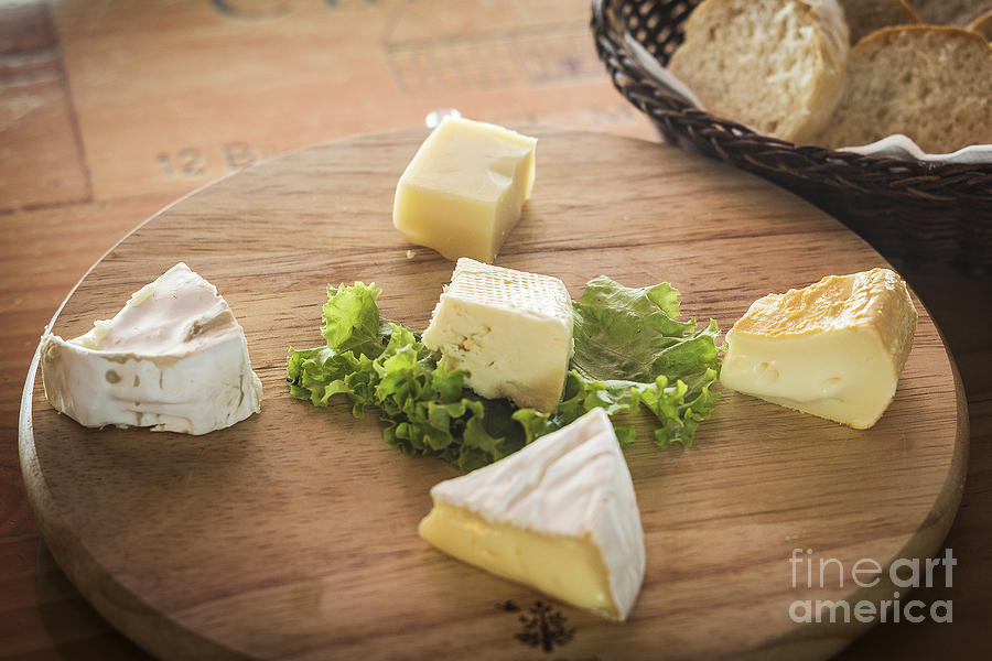 Mixed French Cheese Platter With Bread Photograph by JM Travel Photography