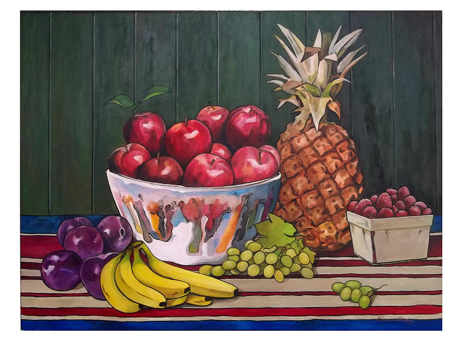 Banana Painting - Mixed Fruit by Arnold Sonnenblick