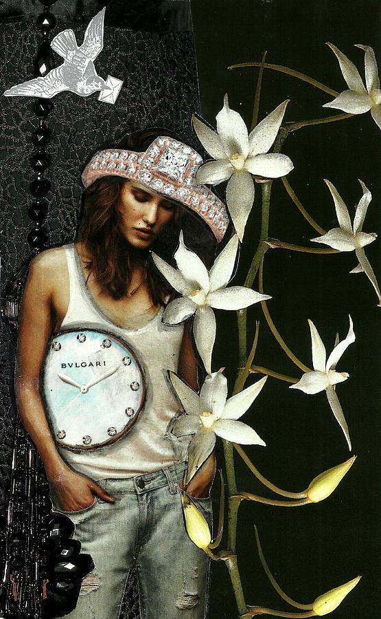 Mixed Media Collage Lost In Thought Mixed Media by Lisa Noneman