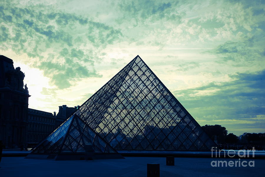 Mixed Media Green Blue The Louvre  Mixed Media by Chuck Kuhn