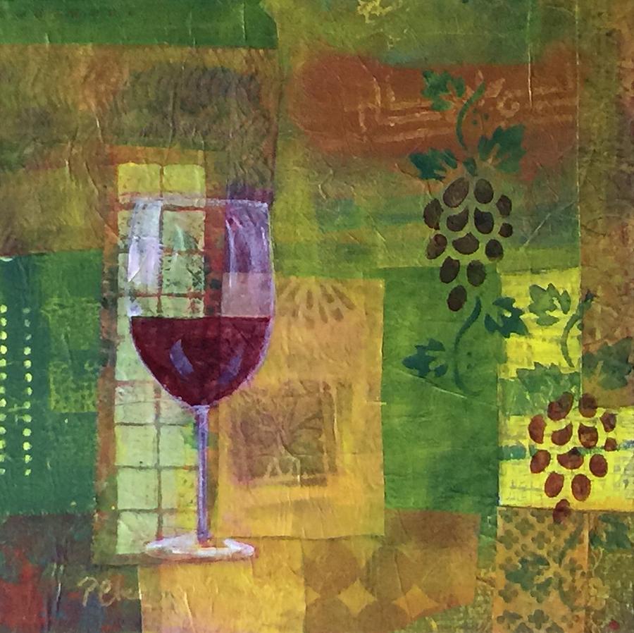 Wine Painting - Mixed Media Painting Wine by Patricia Cleasby