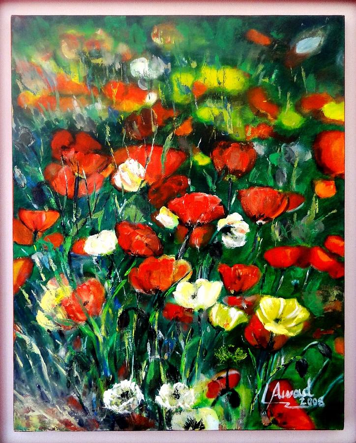 Poppies Painting by Laila Awad Jamaleldin