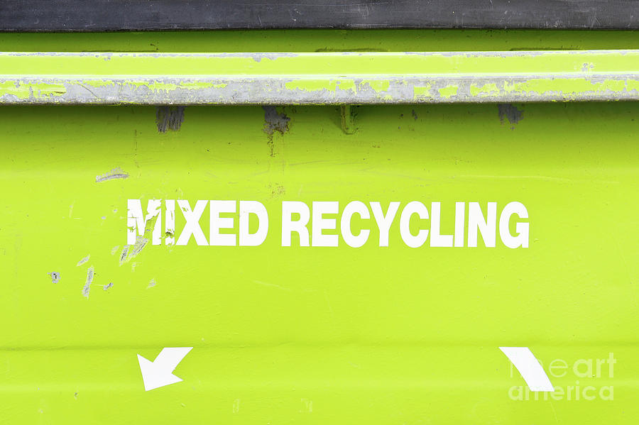 Mixed recycling bin Photograph by Tom Gowanlock