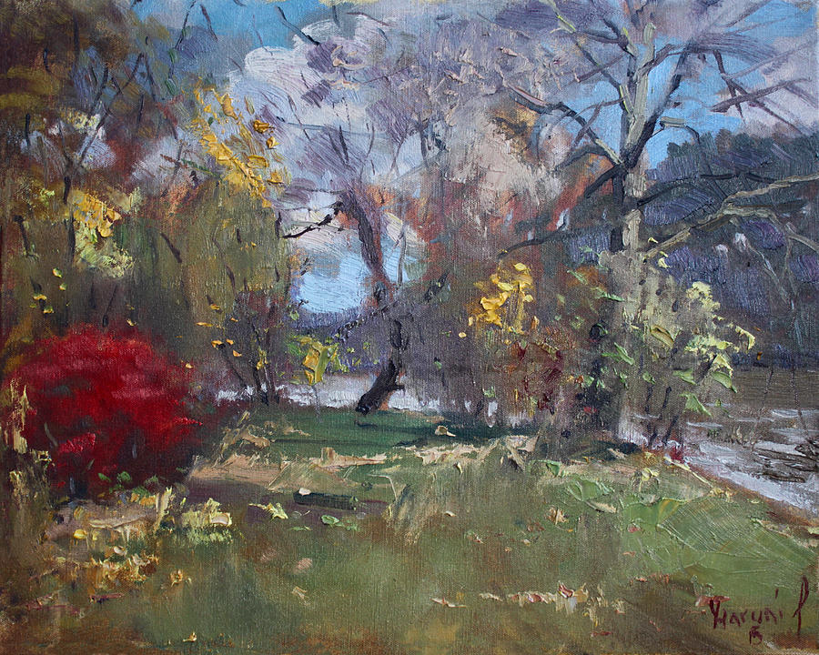 Hyde Park Painting - Mixed Weather in a Fall Afternoon by Ylli Haruni