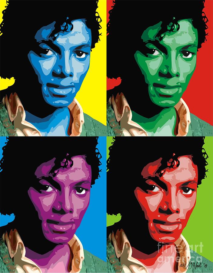 Michael Jackson Digital Art - Michael Jackson - 4 Up In Color by Walter Neal