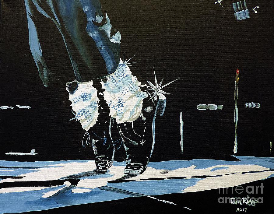 MJ On His Toes Painting by Tom Riggs
