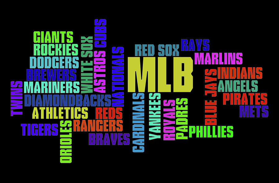 MLB Team Typography Digital Art by Ricky Barnard