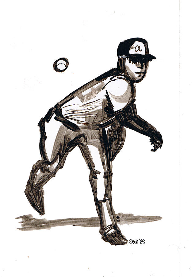 Baseball Drawing - MLB The Heater by Seth Weaver