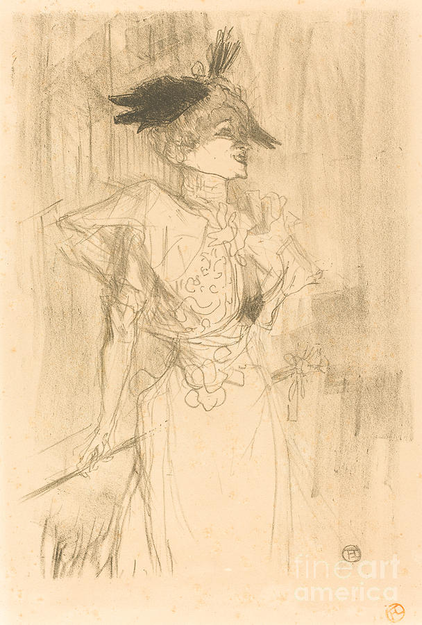 Mlle. Marcelle Lender, Standing (mlle. Marcelle Lender, Debout) Drawing by Henri De Toulouse-lautrec