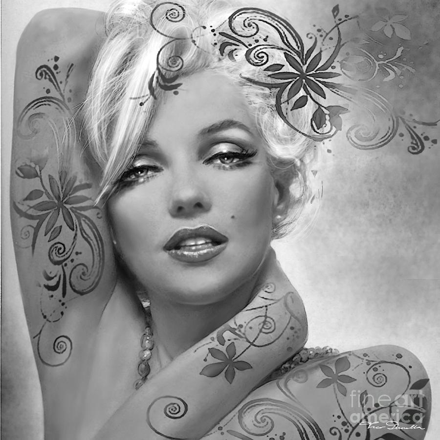 Marilyn Monroe Painting - MM 127 Deco bw by Theo Danella
