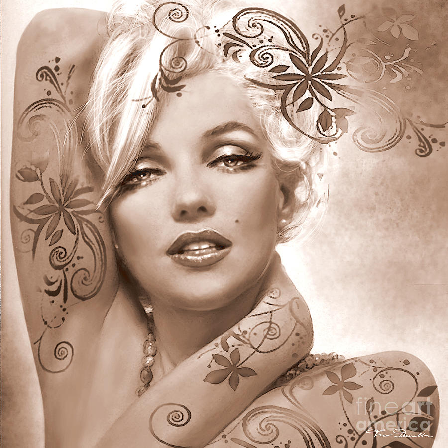 Marilyn Monroe Painting - MM 127 Deco Sepia by Theo Danella