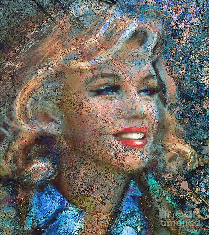 MM Ice Blue Painting by Angie Braun