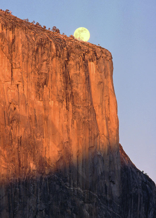 MM6506E, Moonrise over El Capitan at Sunset Photograph by Ed  Cooper Photography
