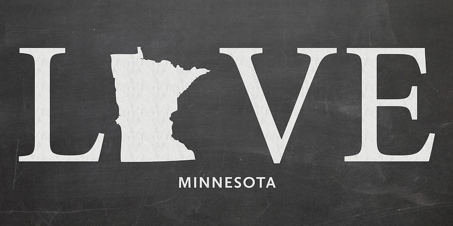 Minnesota Map Mixed Media - MN Love by Nancy Ingersoll
