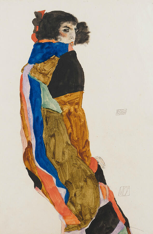 Egon Schiele Drawing - Moa, from 1911 by Egon Schiele