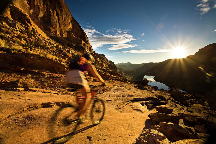 Moab Mountain Biking Photograph by Whit Richardson Moab Mountain Biking Photograph by Whit Richardson