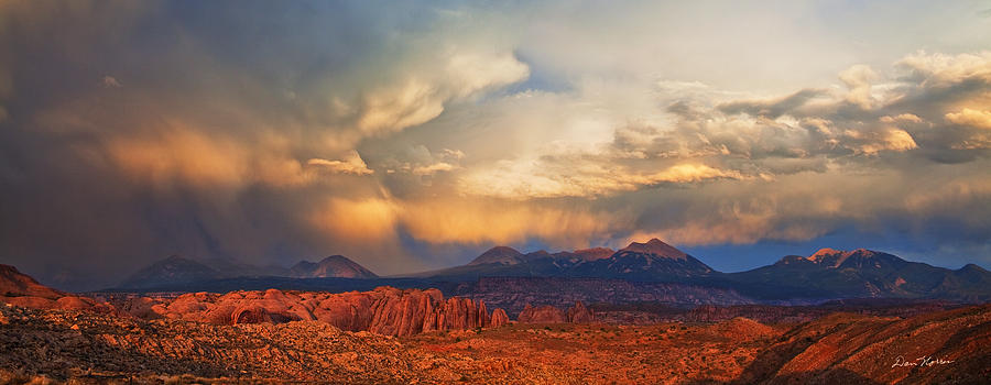 Moab Sunset Panorama Photograph by Dan Norris