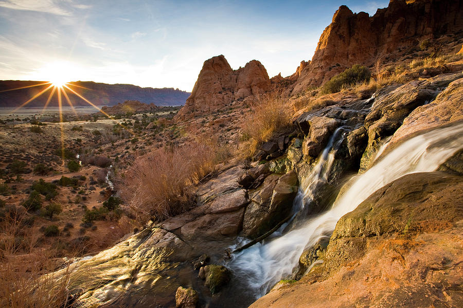 Moab Waterfall Photograph by Whit Richardson