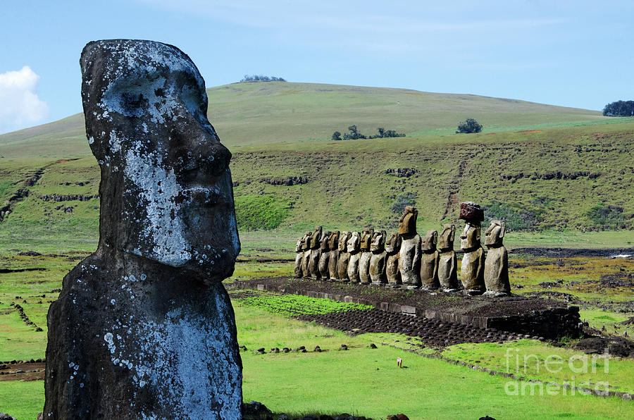 Landscape Photograph - Moai Easter Island Rapa Nui 5 by Bob Christopher