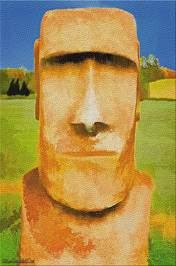 City Photograph - Moai Head Texture by LeeAnn McLaneGoetz McLaneGoetzStudioLLCcom