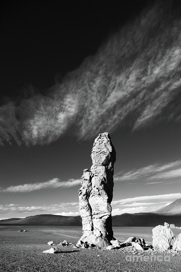 Moais de Tara in Monochrome Atacama Desert Chile Photograph by James Brunker