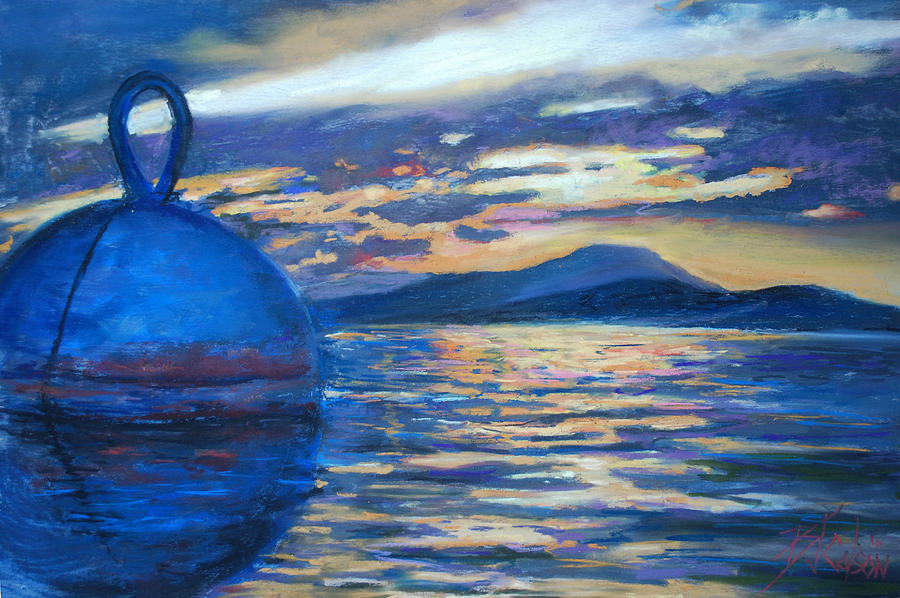 Moaring Ball Overlooking St. John Painting by Billie Colson
