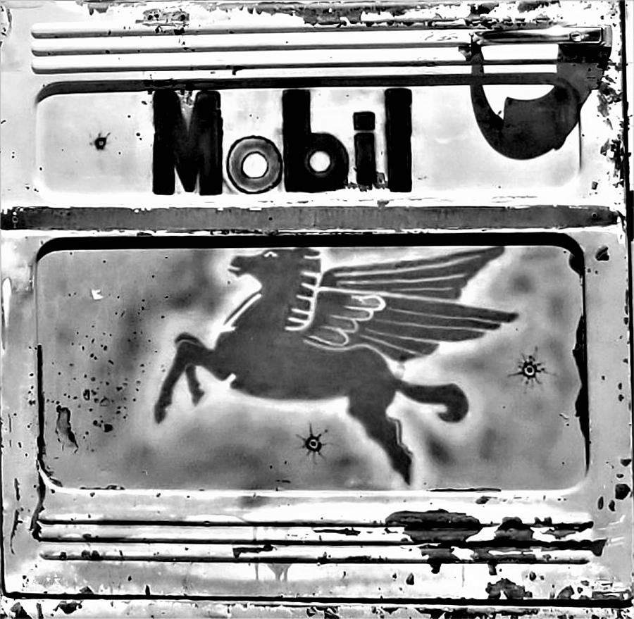 Mobil Pegasus B W  Photograph by Rob Hans