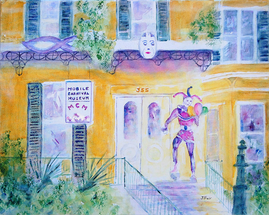 Mobile Mardi Gras Museum Painting by Jerry Fair