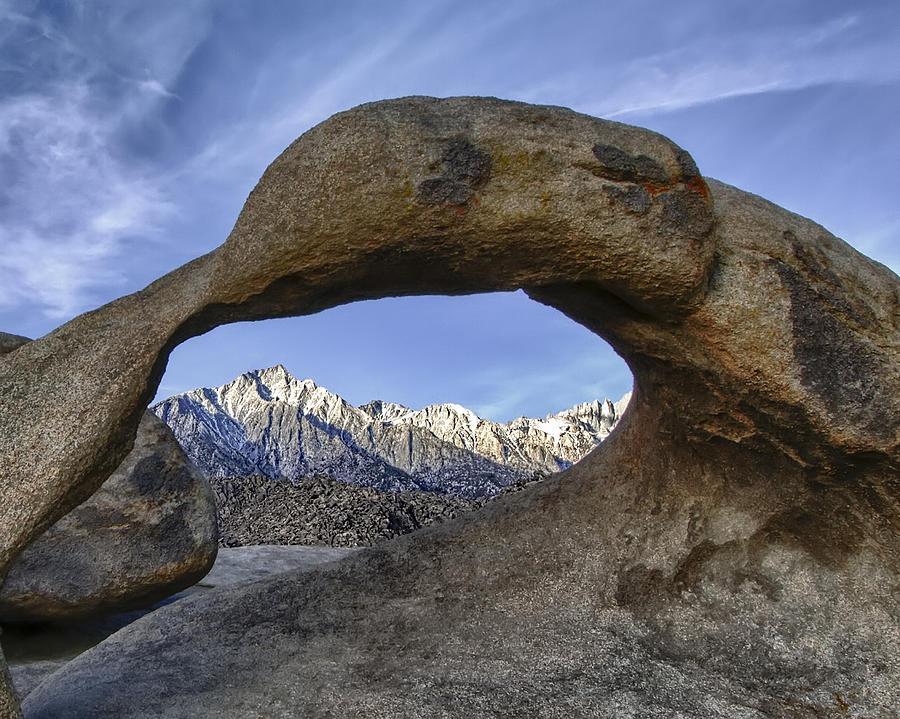 Mobius Arch and Lone Pine Mt. Photograph by Cheryl Strahl