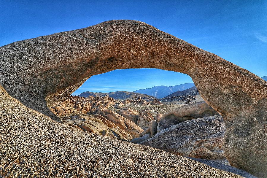 Mobius Arch and The White Mountains Photograph by Ross Kestin