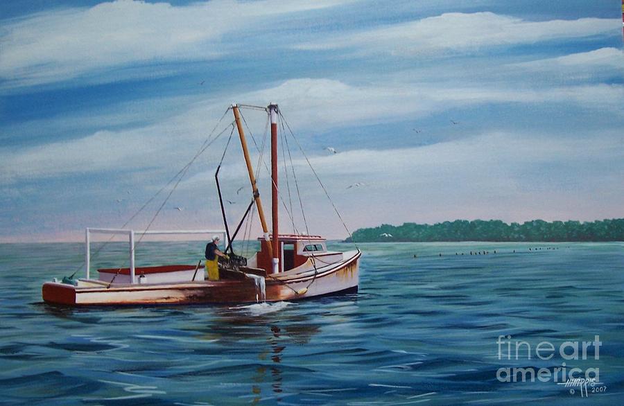 Chesapeake Bay Painting - Mobjack Waterman by Hugh Harris
